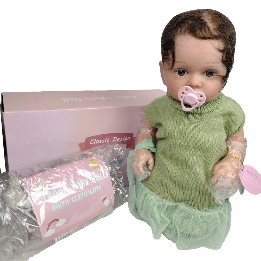 Reborn Baby Doll New in Box 20-22" Inch Doll with Real Mohair